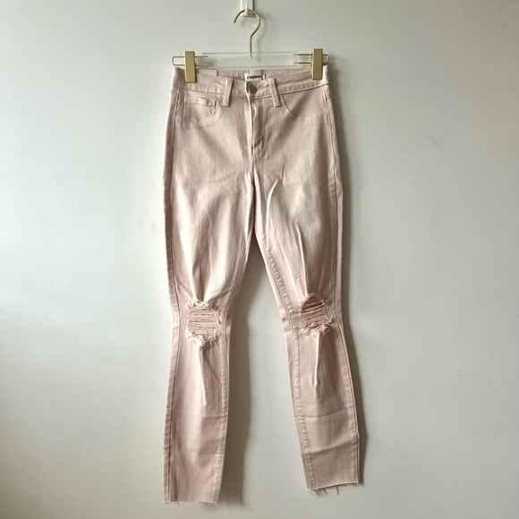 NWT L’AGENCE Margot High Rise Skinny Jeans In Quartz/Light Pink Destruct… - Picture 5 of 8